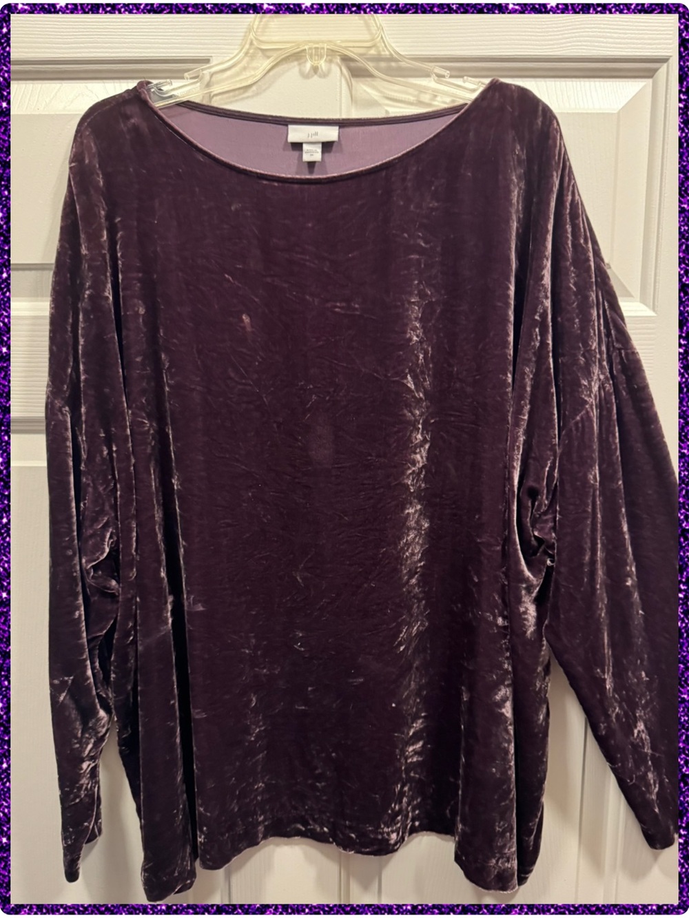 🆕 J. JILL Soft Velvet Long Sleeve Top - Deep Plum